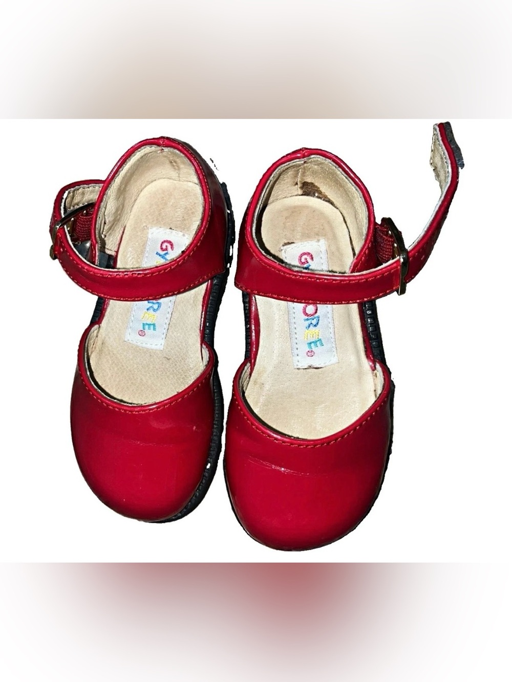 Vintage Rainbow Tag Gymboree Girls Red Mary Jane Shoes Buckle Ankle Strap US 5